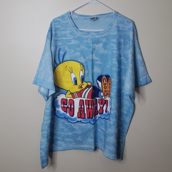 Warner Bros. Tops - Looney Tunes Vtg Tweety Cloud Shirt